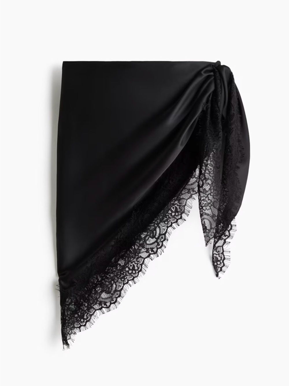 Black Lace Trim Satin Slip - Women's Intimates